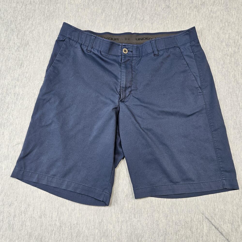 Under Armour Shorts Mens 38 Blue Chino Golf HeatGear Herringbone Stretch